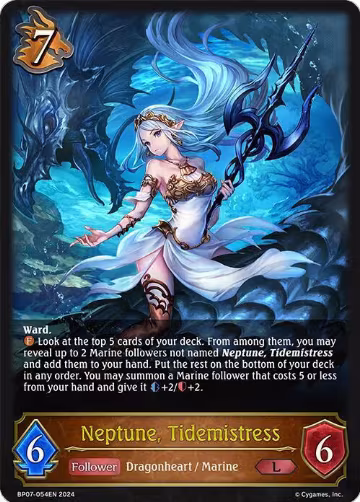 Neptune, Tidemistress (BP07-054EN), Verdant Steel — Shadowverse card price