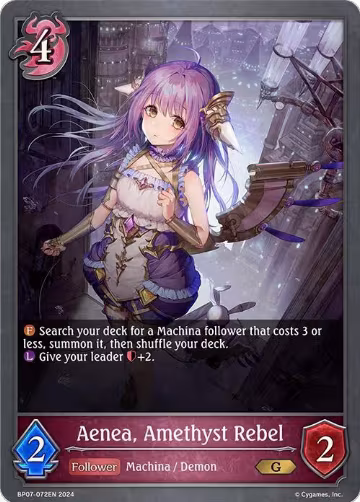 Aenea, Amethyst Rebel (BP07-072EN), Verdant Steel — Shadowverse card price