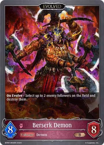 Berserk Demon (Evolved) (BP07-083EN), Verdant Steel — Shadowverse card price