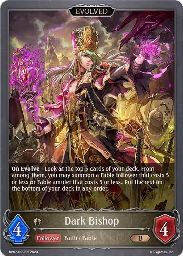 Dark Bishop (Evolved) (BP07-099EN), Verdant Steel — Shadowverse card price
