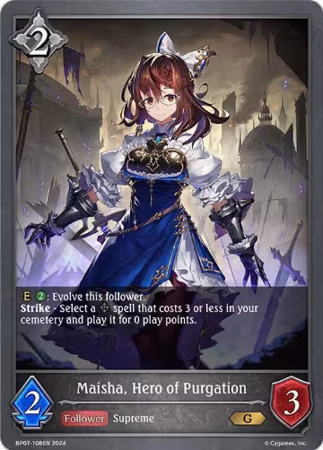 Maisha, Hero of Purgation (BP07-108EN), Verdant Steel — Shadowverse card price