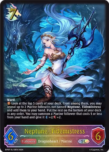 Neptune, Tidemistress (SL) (BP07-SL12EN), Verdant Steel — Shadowverse card price