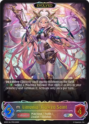 Limonia, Flawed Saint (Evolved) (SL) (BP07-SL17EN), Verdant Steel — Shadowverse card price