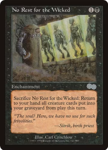 No Rest for the Wicked (142), Urza's Saga — Magic card price