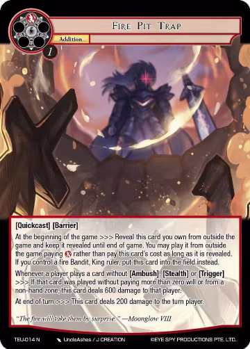 Fire Pit Trap (TEU-014 N), Timeless Eclipse of the Underworld — Force of Will card price