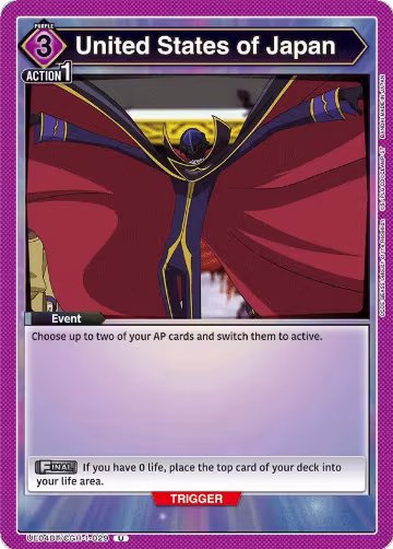 United States of Japan (UE04BT/CGH-1-029), CODE GEASS: Lelouch of the Rebellion — Union Arena card price