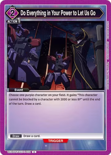 Do Everything in Your Power to Let Us Go (UE04BT/CGH-1-032), CODE GEASS: Lelouch of the Rebellion — Union Arena card price