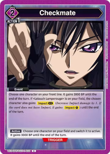 Checkmate (UE04BT/CGH-1-033), CODE GEASS: Lelouch of the Rebellion — Union Arena card price