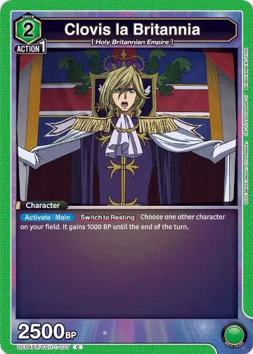 Clovis la Britannia (UE04BT/CGH-1-037), CODE GEASS: Lelouch of the Rebellion — Union Arena card price