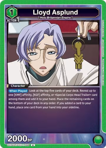 Lloyd Asplund (UE04BT/CGH-1-048), CODE GEASS: Lelouch of the Rebellion — Union Arena card price