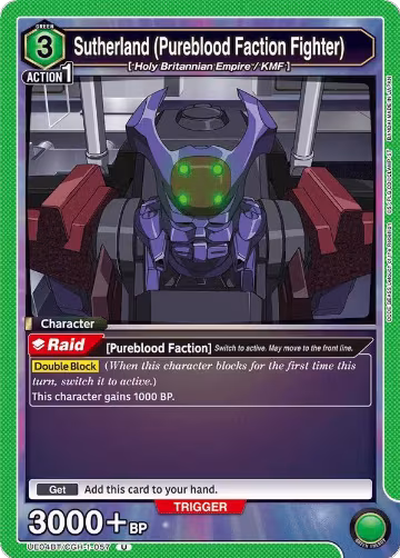 Sutherland (Pureblood Faction Fighter) (UE04BT/CGH-1-057), CODE GEASS: Lelouch of the Rebellion — Union Arena card price