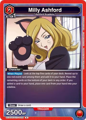 Milly Ashford (088) (UE04BT/CGH-1-088), CODE GEASS: Lelouch of the Rebellion — Union Arena card price