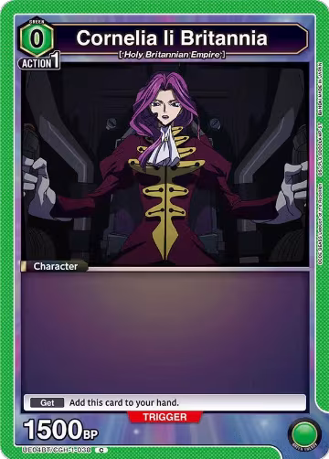 Cornelia li Britannia (038) (Box Topper Foil) (UE04BT/CGH-1-038), CODE GEASS: Lelouch of the Rebellion — Union Arena card price