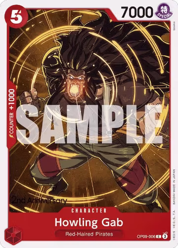 Howling Gab (OP09-006), Emperors in the New World: 2nd Anniversary Tournament Cards — One Piece card price