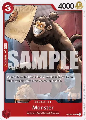 Monster (OP09-012), Emperors in the New World: 2nd Anniversary Tournament Cards — One Piece card price