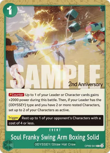 Soul Franky Swing Arm Boxing Solid (OP09-041), Emperors in the New World: 2nd Anniversary Tournament Cards — One Piece card price