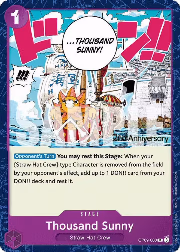 Thousand Sunny (OP09-080), Emperors in the New World: 2nd Anniversary Tournament Cards — One Piece card price