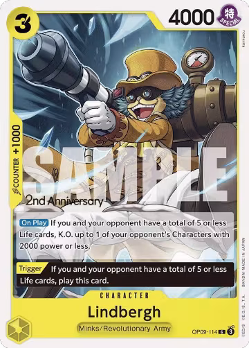 Lindbergh (OP09-114), Emperors in the New World: 2nd Anniversary Tournament Cards — One Piece card price