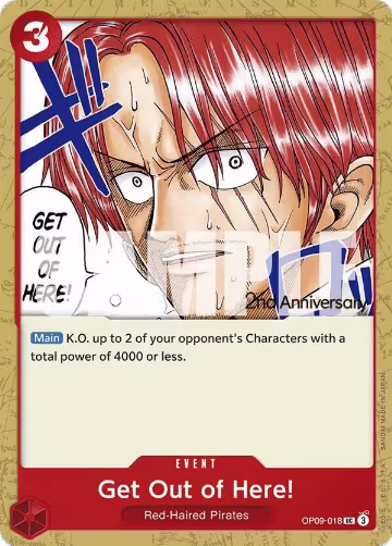 Get Out of Here! (OP09-018), Emperors in the New World: 2nd Anniversary Tournament Cards — One Piece card price