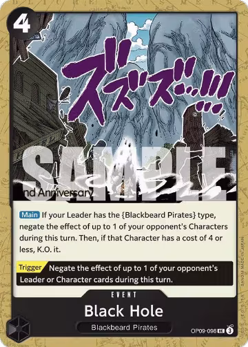 Black Hole (OP09-098), Emperors in the New World: 2nd Anniversary Tournament Cards — One Piece card price