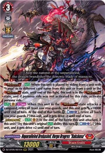 Unparalleled Drekasleif, Varga Dragres "Rakshasa" (DZ-BT05/001EN), DZ-BT05: Omniscient Awakening — Vanguard card price