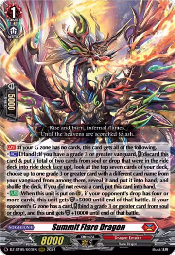 Summit Flare Dragon (DZ-BT05/003EN), DZ-BT05: Omniscient Awakening — Vanguard card price