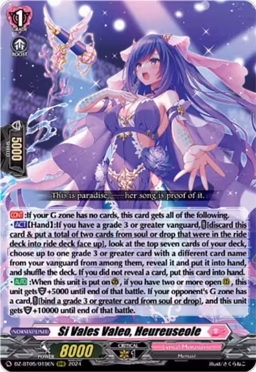 Si Vales Valeo, Heureuseole (DZ-BT05/019EN), DZ-BT05: Omniscient Awakening — Vanguard card price