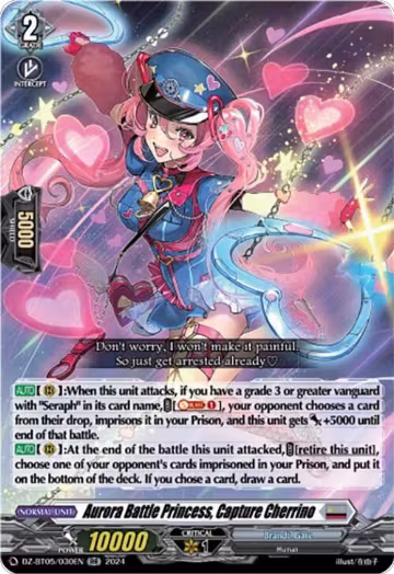 Aurora Battle Princess, Capture Cherrino (DZ-BT05/030EN), DZ-BT05: Omniscient Awakening — Vanguard card price