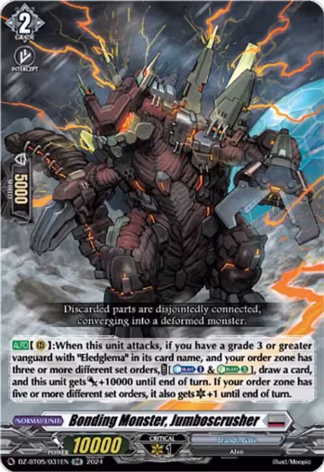 Bonding Monster, Jumboscrusher (DZ-BT05/031EN), DZ-BT05: Omniscient Awakening — Vanguard card price