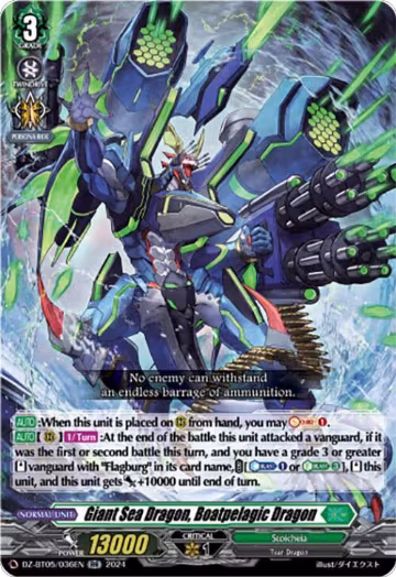 Giant Sea Dragon, Boatpelagic Dragon (DZ-BT05/036EN), DZ-BT05: Omniscient Awakening — Vanguard card price