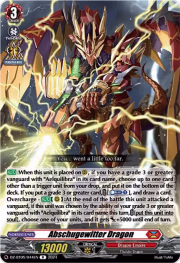 Abschugewitter Dragon (DZ-BT05/044EN), DZ-BT05: Omniscient Awakening — Vanguard card price