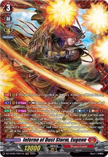 Inferno of Dust Storm, Eugene (FR) (DZ-BT05/FR01EN), DZ-BT05: Omniscient Awakening — Vanguard card price