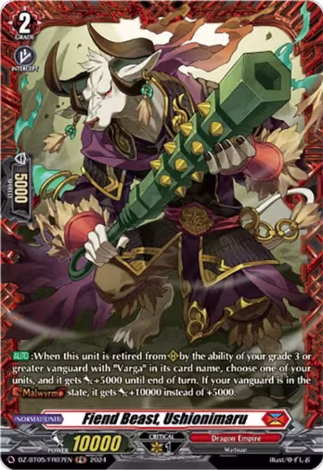 Fiend Beast, Ushionimaru (FR) (DZ-BT05/FR07EN), DZ-BT05: Omniscient Awakening — Vanguard card price