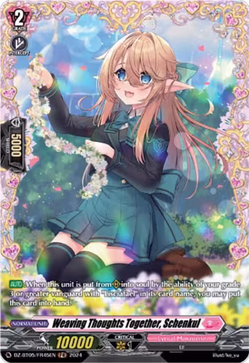 Weaving Thoughts Together, Schenkul (FR) (DZ-BT05/FR45EN), DZ-BT05: Omniscient Awakening — Vanguard card price