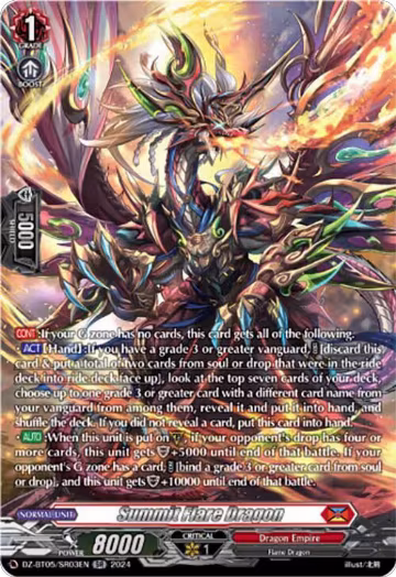 Summit Flare Dragon (SR) (DZ-BT05/SR03EN), DZ-BT05: Omniscient Awakening — Vanguard card price