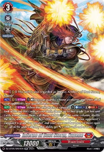 Inferno of Dust Storm, Eugene (SR) (DZ-BT05/SR04EN), DZ-BT05: Omniscient Awakening — Vanguard card price