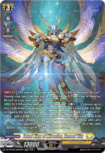 Fated King of Miracles, Rezael Vita (SR) (DZ-BT05/SR22EN), DZ-BT05: Omniscient Awakening — Vanguard card price
