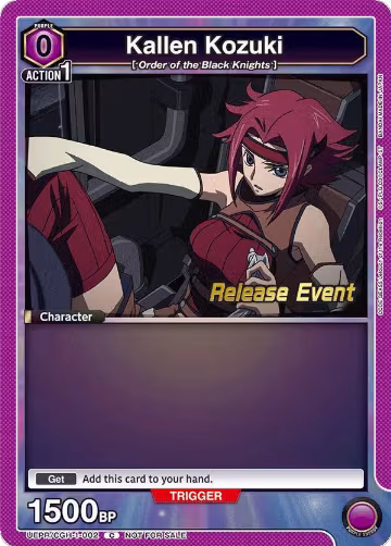Kallen Kozuki (002) (UEPR/CGH-1-002), CODE GEASS: Lelouch of the Rebellion Release Event Cards — Union Arena card price