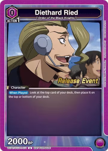 Diethard Ried (UEPR/CGH-1-011), CODE GEASS: Lelouch of the Rebellion Release Event Cards — Union Arena card price