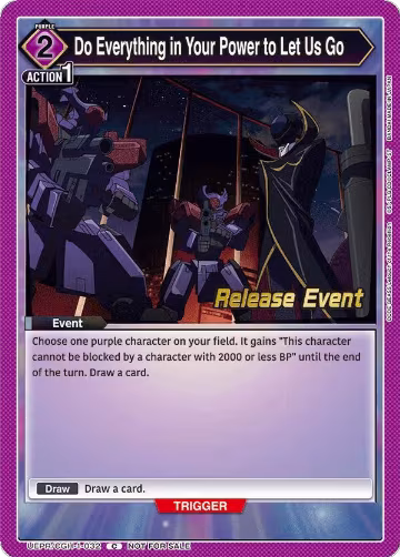 Do Everything in Your Power to Let Us Go (UEPR/CGH-1-032), CODE GEASS: Lelouch of the Rebellion Release Event Cards — Union Arena card price
