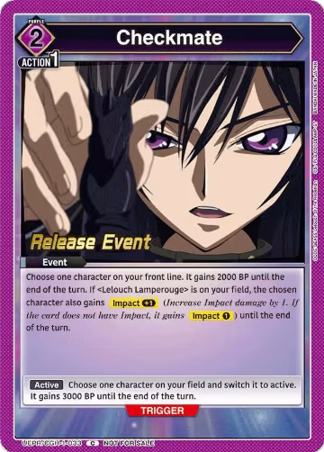 Checkmate (UEPR/CGH-1-033), CODE GEASS: Lelouch of the Rebellion Release Event Cards — Union Arena card price