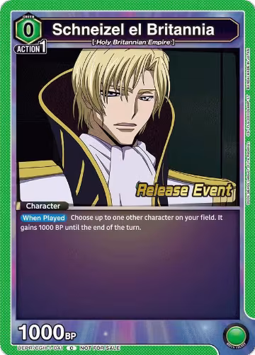 Schneizel el Britannia (UEPR/CGH-1-041), CODE GEASS: Lelouch of the Rebellion Release Event Cards — Union Arena card price