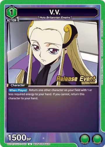 V.V. (UEPR/CGH-1-043), CODE GEASS: Lelouch of the Rebellion Release Event Cards — Union Arena card price