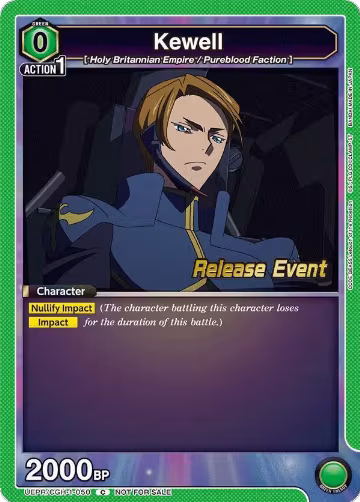 Kewell (UEPR/CGH-1-050), CODE GEASS: Lelouch of the Rebellion Release Event Cards — Union Arena card price