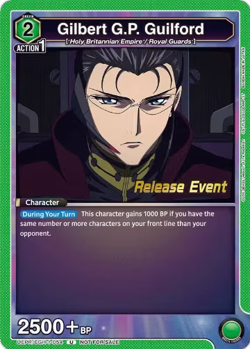 Gilbert G.P. Guilford (UEPR/CGH-1-054), CODE GEASS: Lelouch of the Rebellion Release Event Cards — Union Arena card price