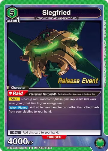 Siegfried (UEPR/CGH-1-058), CODE GEASS: Lelouch of the Rebellion Release Event Cards — Union Arena card price
