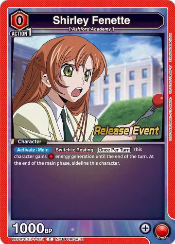 Shirley Fenette (079) (UEPR/CGH-1-079), CODE GEASS: Lelouch of the Rebellion Release Event Cards — Union Arena card price
