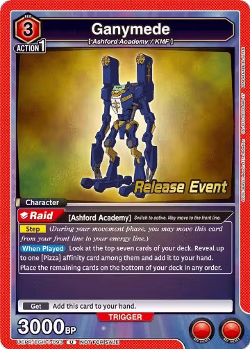 Ganymede (UEPR/CGH-1-093), CODE GEASS: Lelouch of the Rebellion Release Event Cards — Union Arena card price