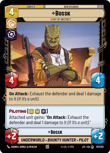 Bossk - Hunt By Instinct (187/262), Jump to Lightspeed — Star Wars card price