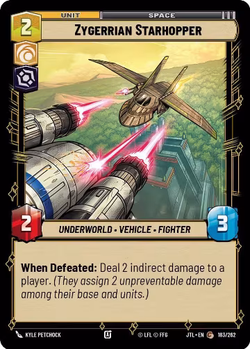 Zygerrian Starhopper (183/262), Jump to Lightspeed — Star Wars card price